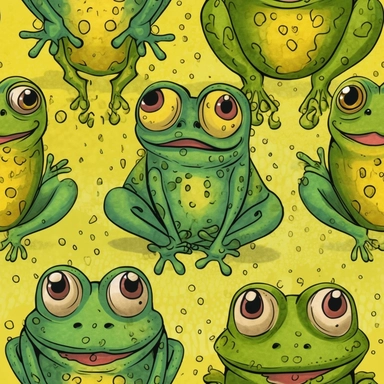 funny cute pin kgreen-yellow green cartoon frog, clipart, watercolor technique, black contour lines, octane render, K8,
