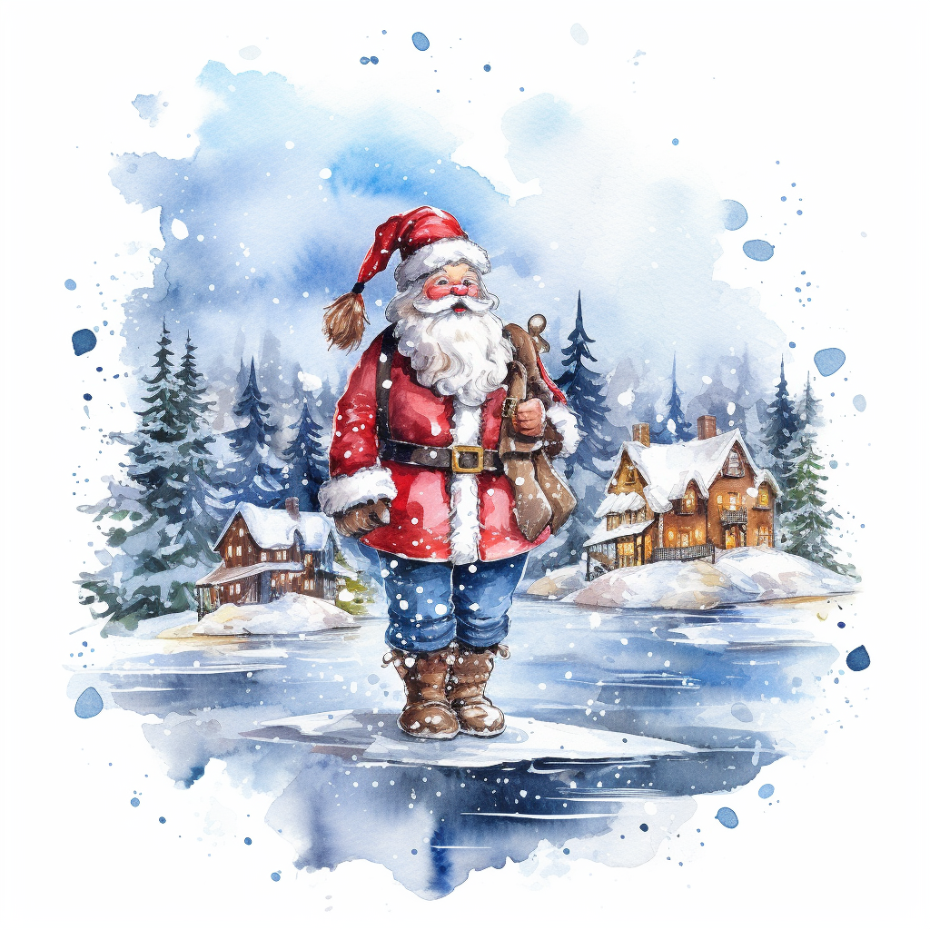 blue santa cliparts
