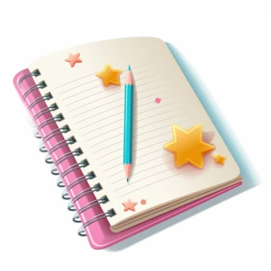 create cute notepad clipart on a whitebackground