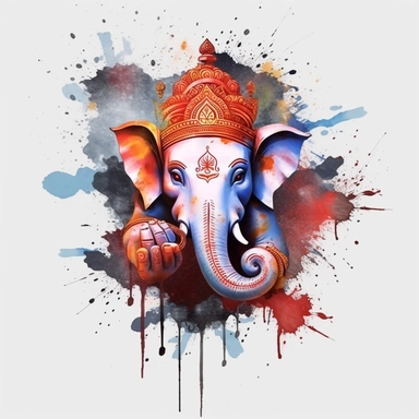 indian, god clipart, ganesha clipart, spray paint art, blank background