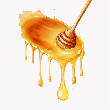 watercolor dripping honey clipart, white background