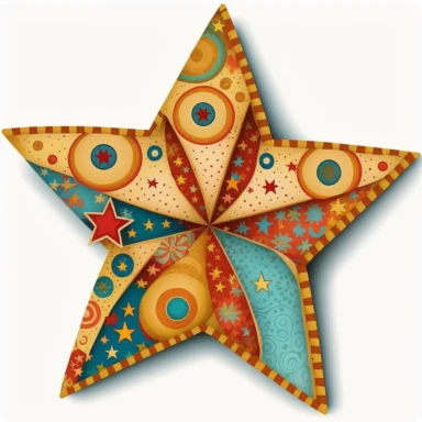folk art star clipart art