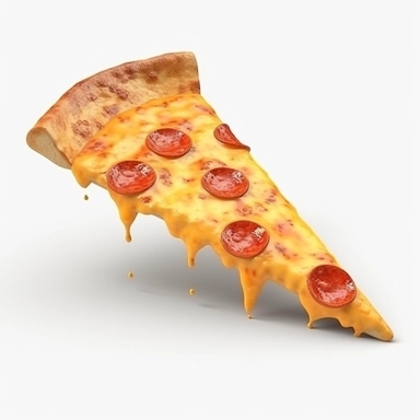 Uma fatia triangular altamente realista e suculenta de pizza calabresa com queijo derretendo em um clipart de fundo branco. Cinematográfico, hiperdetalhado, detalhes insanos, cores maravilhosamente graduadas, Unreal Engine, profundidade de campo, super-resolução, megapixel, iluminação cinematográfica, anti-aliasing, FKAA, TXAA, RTX, SSAO, pós-processamento, pós-produção, tom mapeamento, CGI, VFX, SFX, insanamente detalhado e intrincado, hiper maximalista, hiper realista, volumétrico, fotorrealis