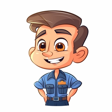 happy cute Garage Manager face, cartoon, clipart, mascot, isolated on white background