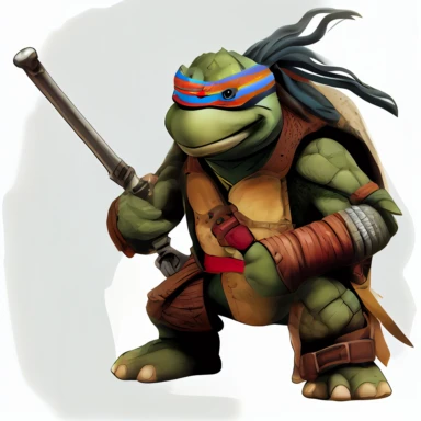 ninja turtle, muppet style, clipart, white background