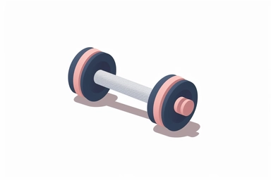 flat vector art of a dumbbell clipart, subtle pastel grey and navy color variation, on white background, 4k uhd