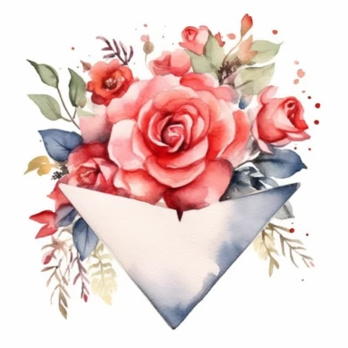 love letter watercolor clipart