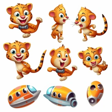 Vector Rocket the Racing Cheetah Graphics sticker 3D set, Clipart ,Emotion Happiness or joy ,Emotion Friendliness or confidence ,EmotionDelight or cheerfulness ,Emotion Infatuation or romantic love ,Emotion Laughter or humor ,Emotion Sadness or sorrow ,Emotion Anger or frustration ,Emotion Coolness or confidence ,Emotion Fun or enjoyment ,EmotionShock or surprise