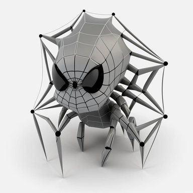 3D m Cartoon in form of spider web clipart mascot,transparent background, 128K,supermega pixel, insane detail, hyper detailed,huge details, UHD, 8K