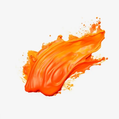 brush stroke, orange oil paint, clipart, transparent background
