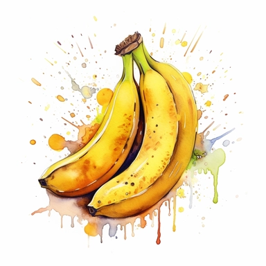 banana, clip art, aquarelle