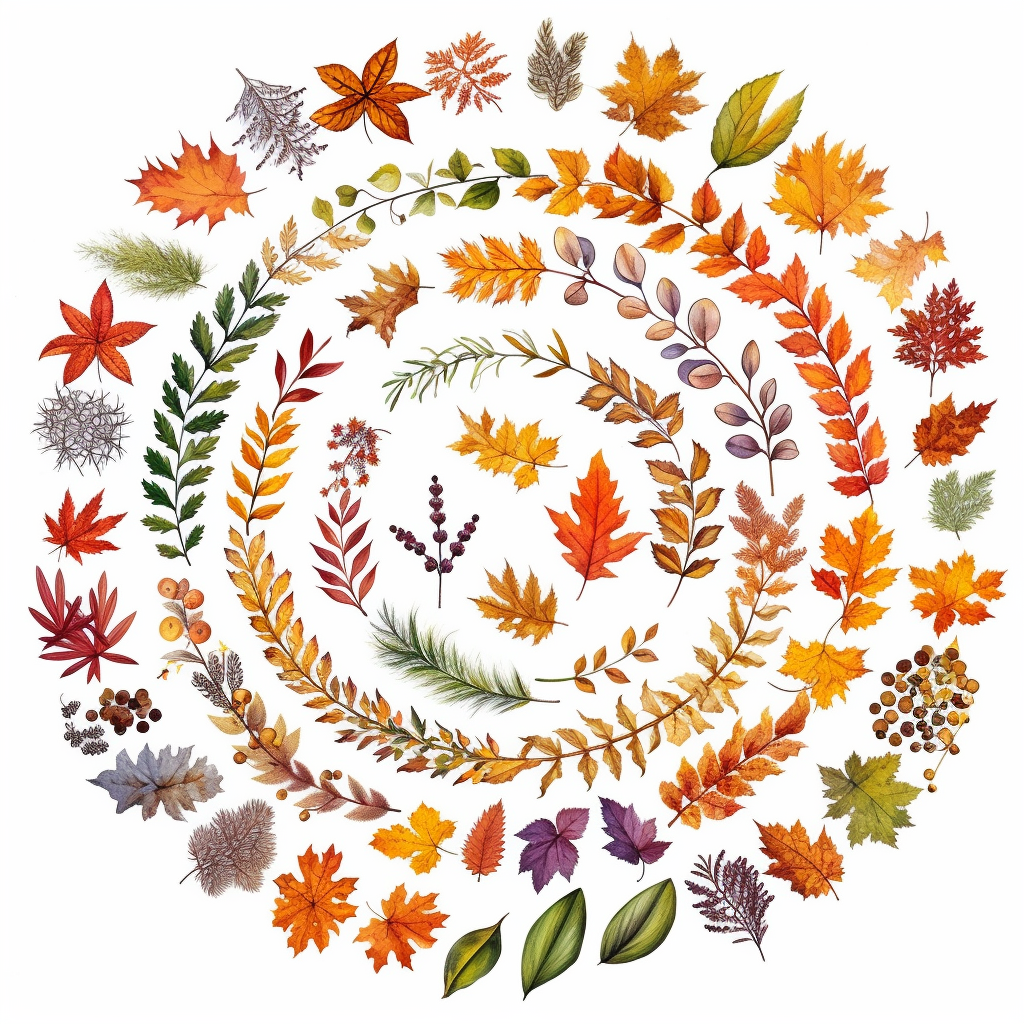 different leaves clipart