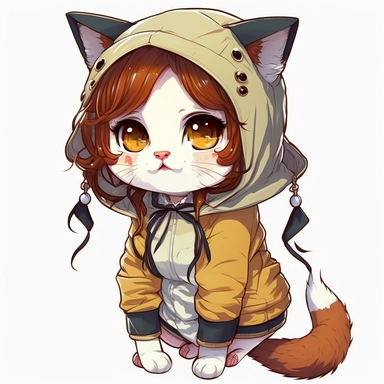 cute anime cat cosplay clipart