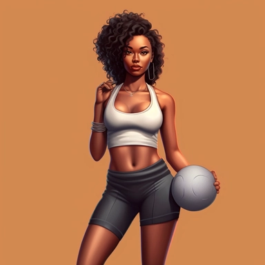 black girl, fasion pose, fitness, gym, weight in hand, gym clothes, fresh, appealing, clipart, 4k