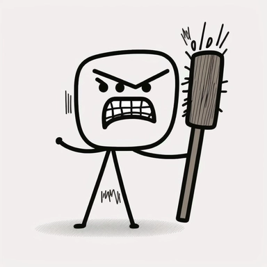 angry stick figure clipart