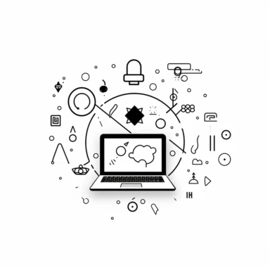 minimalist clipart black and white outline of a internet logo, kids coloring book style