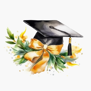 A diploma sublimation clipart illustration, watercolor, white background, high quality, 32k