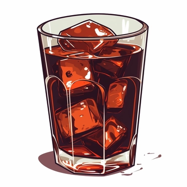 vector image of glass jack cola, without ice, clipart, on a white background, Corporate Memphis style