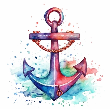 watercolor anchor clip art