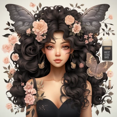 Watercolor Floral pastel Fairy Girl Clipart Bundle,Commercial Use,floral dark skin airy with braids beautiful wings, , girl clipart, watercolor fairy,black girl magic HD, detailed pasel colored hues, cartoon realism