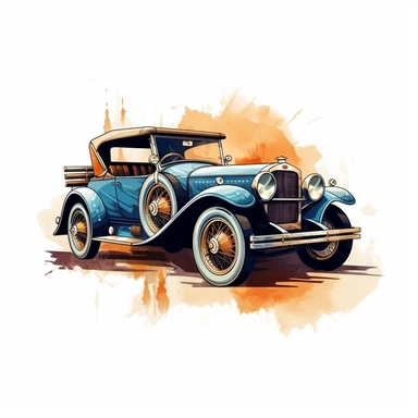 Vintage car illustration in png clipart, T - shirt design graphic, sublimation