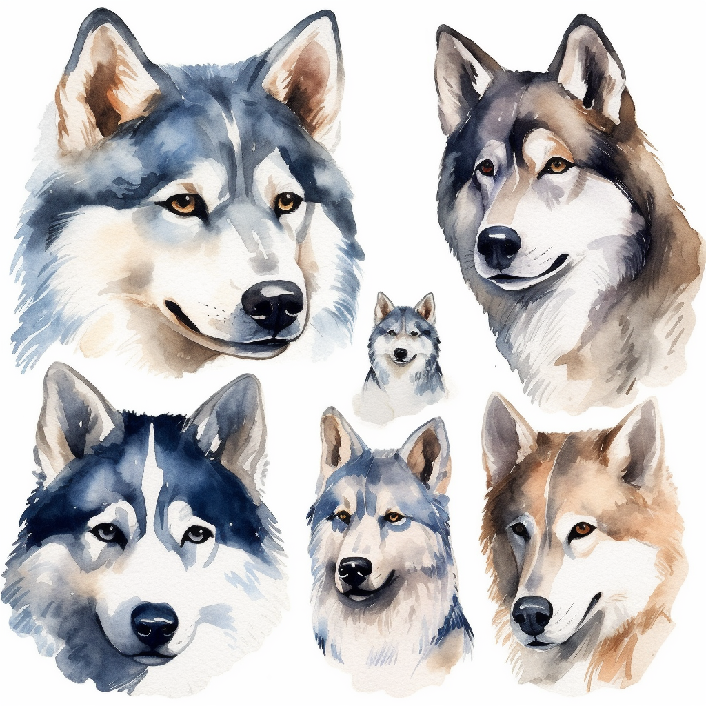 husky cliparts