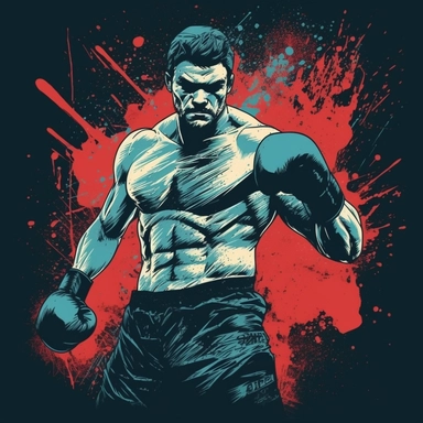 T shirt design, fitness, gym, Boxing, abstract, simple, clipart, detailed, vector graphic
