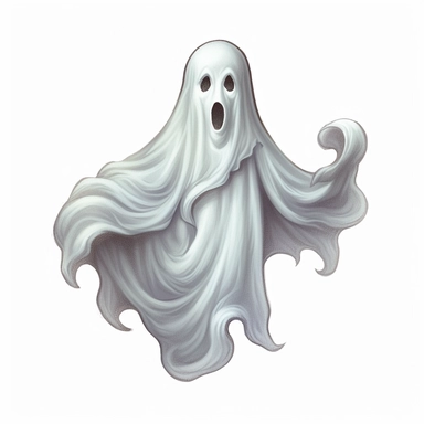 A professional digital art illustration hand painted style of Ghost Clip art on white background, High Quality