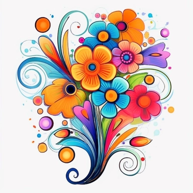 abstract flowers clip art