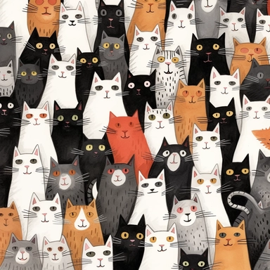 Axel scheffler illustration style 50s cats,high definition, 16k, insanely detailed, fine detail, sharp focus, illustration, isolated clipart white background