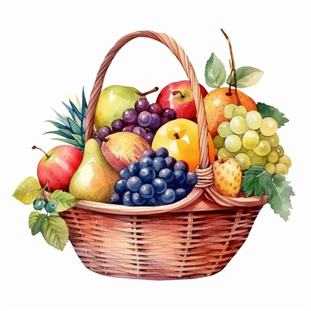 fruit basket clipart