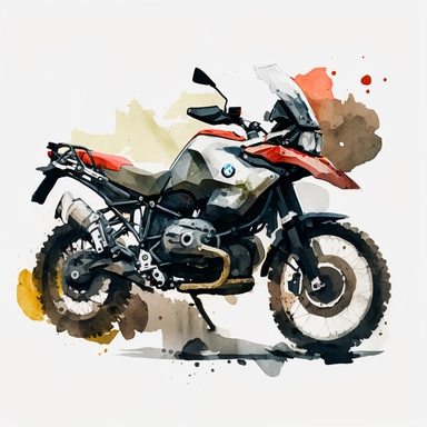 bmw gs, clipart, simplistic, watercolour