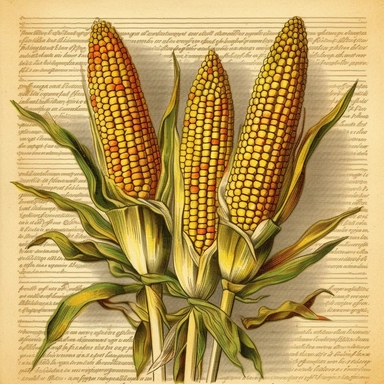 vintage corn, clipart, non-overlapping,