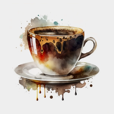 watercolour expresso coffee cup with expresso coffee perfect cup of expresso coffee beautifully detailed shot of expresso coffee png image,high resolution,300dpi,graphic clipart,computer graphics