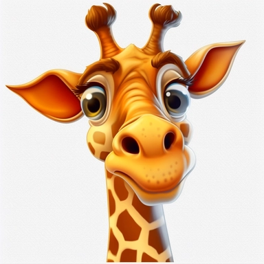 hd clipart, giraffe, cartoon style, fully detailed,