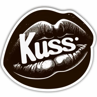 clipart sticker kiss lips with text kiss