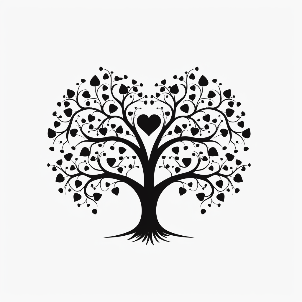 hearts tree cliparts