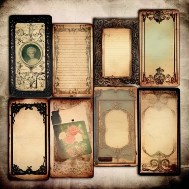 Vintage Photo Album Frames instant download ephemera, printable, digital collage, diary/junk journal, altered art, mixed media, clipart
