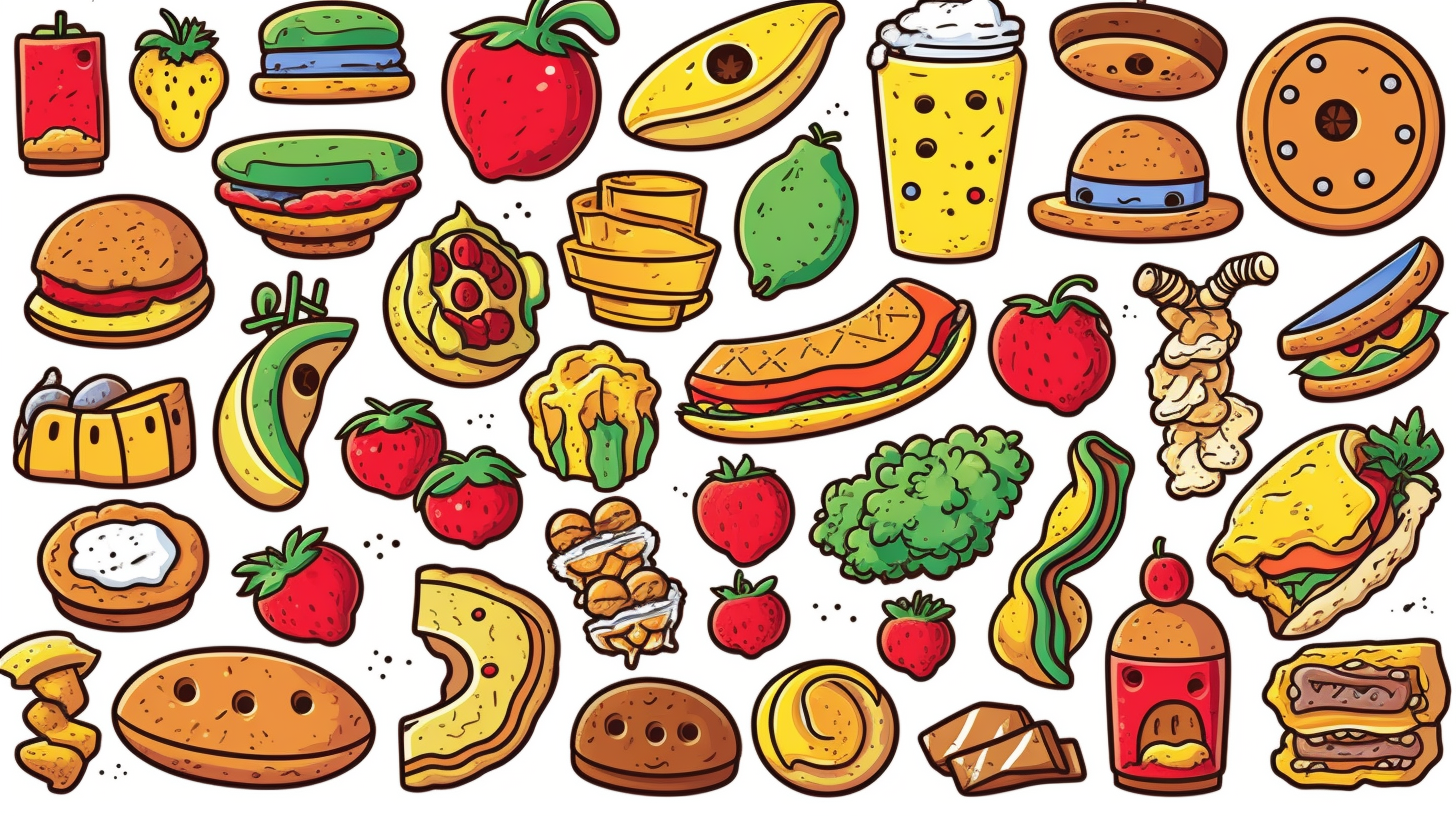 cartoon food clipart, isolated, white background, vector graphic - Clip ...