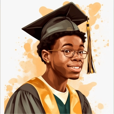 Gold Graduation Graduate Clipart College African American Boy High School Grad PNG Graduation College Grad Boy Illustration Student Graduation Day Print PNG