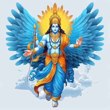 indian god clipart, spray paint art [God] [vishnu] [blue colored body], High defination clipart [8k]
