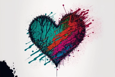 Heart and arrow shaped tangled grungy scribble hand drawn with thin line, divider shape. Isolated png clipart cutout