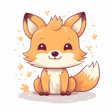 cute fox kawaii style, vector clipart