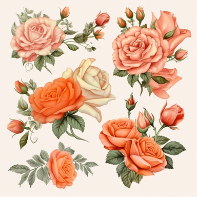 Roses Floral Bouquets clipart
