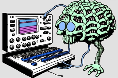 1995 clipart synthesizer mad genius huge brain