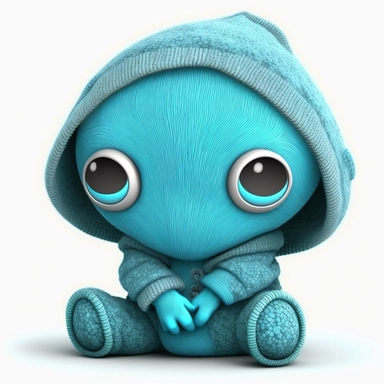 cute blue alien clipart
