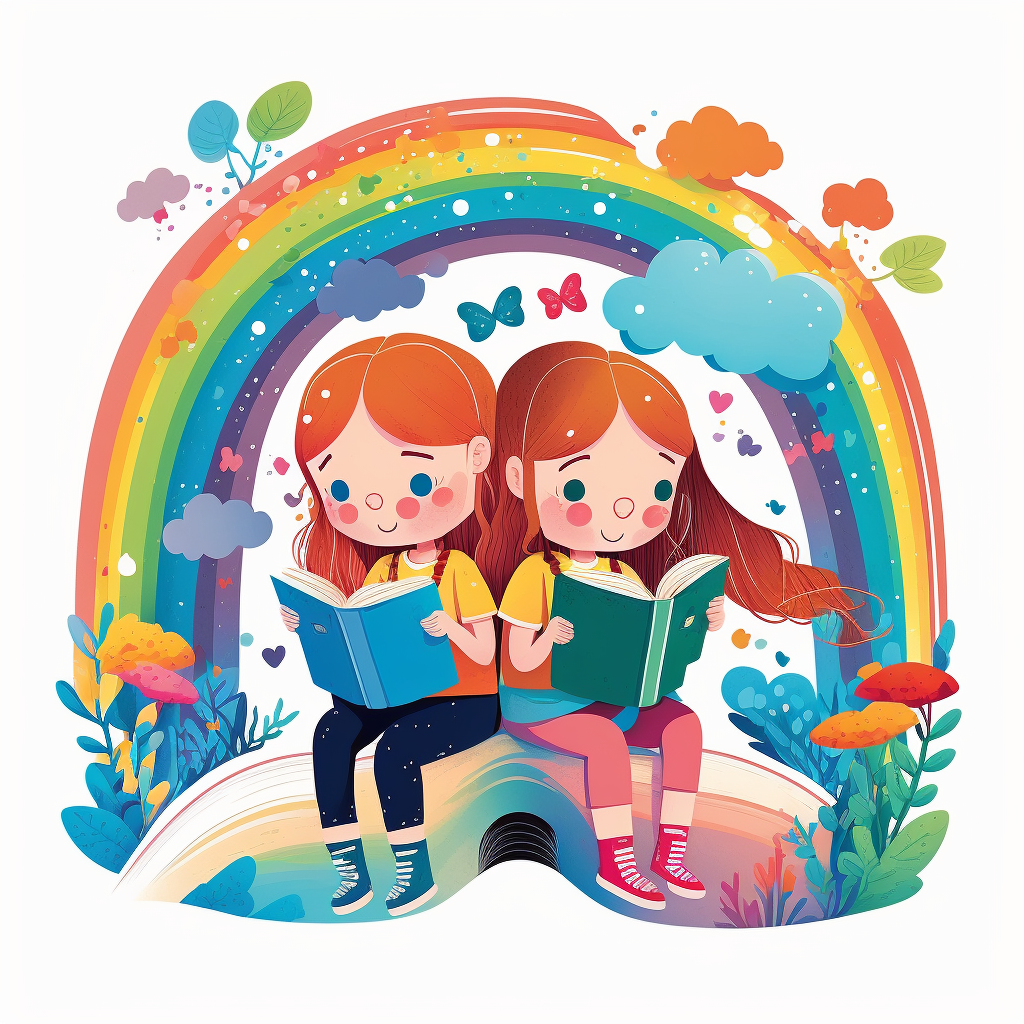 kids reading clipart