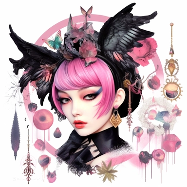 gothic clip art page white background photo realistic beautiful woman, Quilt design of portrait of a woman In the style of collage in swamp wedding makeup card captor sakura anime, candy candy, Phantom Thief Saint Tail, card captor sakura, pink mexican city, amazing, soft pastels, turquoise, shiny, neon, glitter and feathers, Jeremy Mann, Aleah Chain, leonadro da vincidroberto ferri sadness solitude death fashion, Intricate, watercolor, oil painting, pastelpunk, passionpunk, heart-core, lisa fra