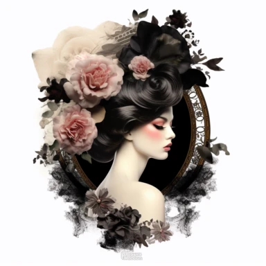 Rosa Moyesli Clipart Card Making, Mixed Media, Craft, black velvet, white background,