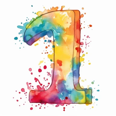 clipart kids drawing of number 1